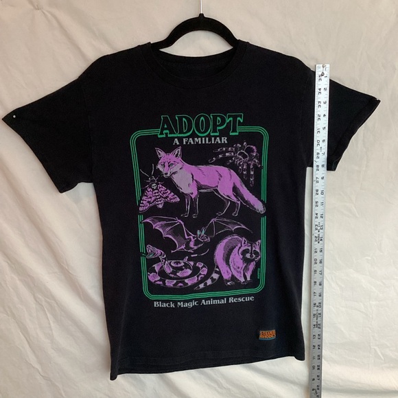Adopt a familiar black magic animal rescue t shirt satire funny Steven Rhodes - Picture 9 of 10